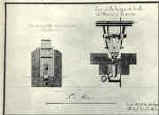 fig.11 - Prospetto e sezione orizzontale di un forno a mantici da realizzare nelle ferriere di Stilo. Disegno firmato: Rosario Borelli, 1812 circa.