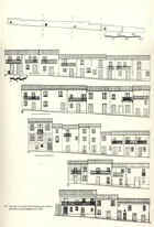fig.137 - Una delle due schiere delle abitazioni per operai e particolari in scala maggiore (ril.1978).